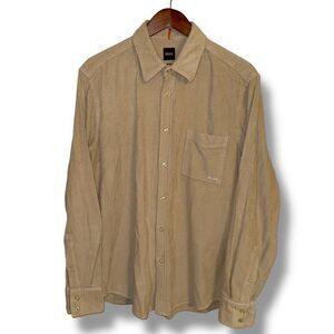 Boss Hugo Boss Tan Corduroy Oxford Button Down Shirt L